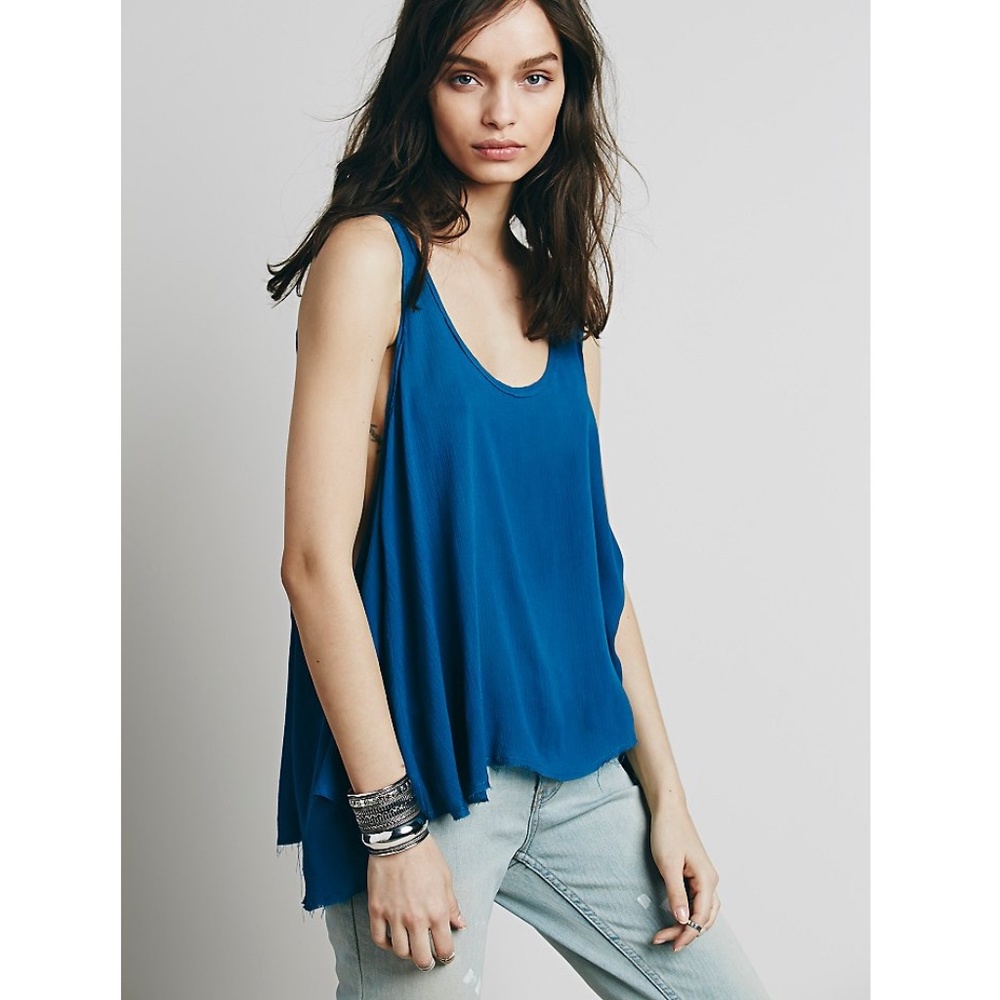 3 F0R $30 - Intimately Free People Raw Hem Swing Top in Teal